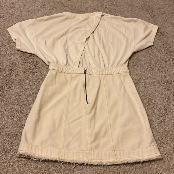 Pilcro Anthropologie Denim Skirt & Knit Tee Twofer Mini Dress Cotton Cream - Picture 5 of 10